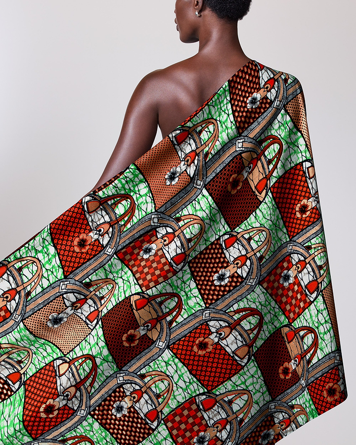 Vibrant patterned fabric scarf design super-wax vla1106.110