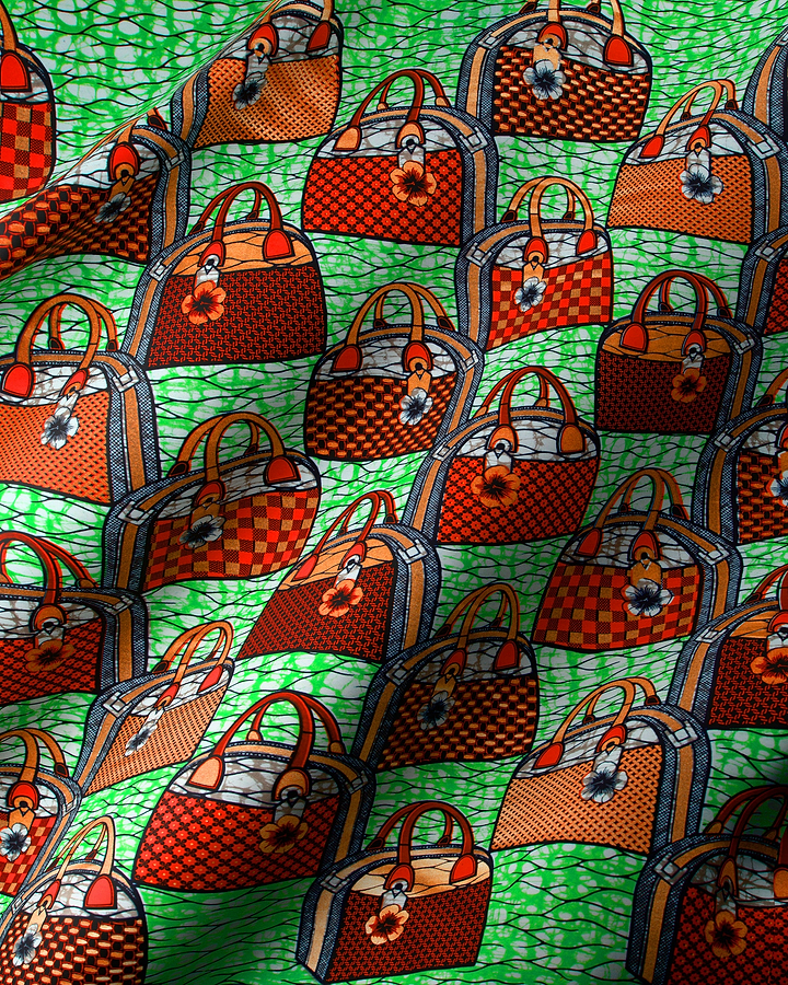 Vibrant green fabric pattern stylized super-wax vla1106.110