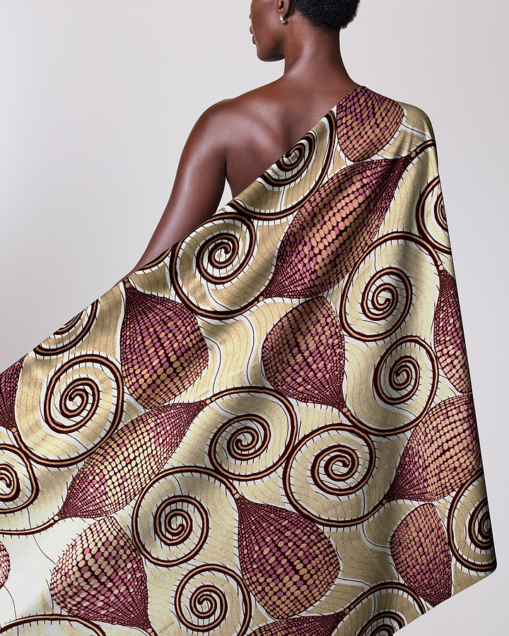 One-shoulder wrap dress vibrant pattern wax glitterglam vla1230.045