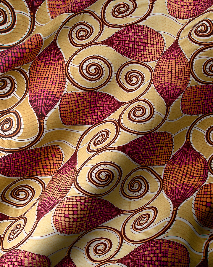 Beige maroon patterned fabric teardrop-shaped wax glitterglam vla1230.045