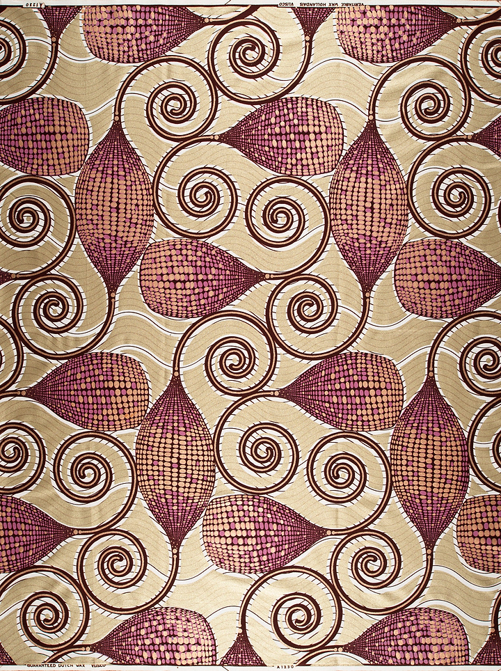 Beige maroon patterned african print wax glitterglam vla1230.045