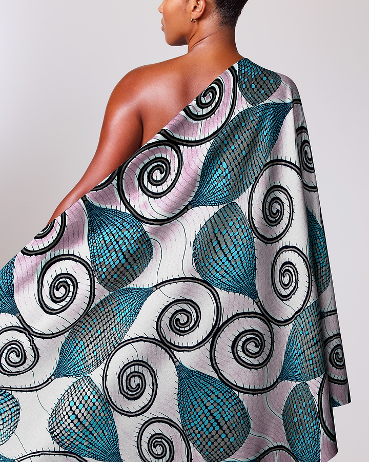 Vibrant one-shoulder wrap dress bold wax glitterglam vla1230.046