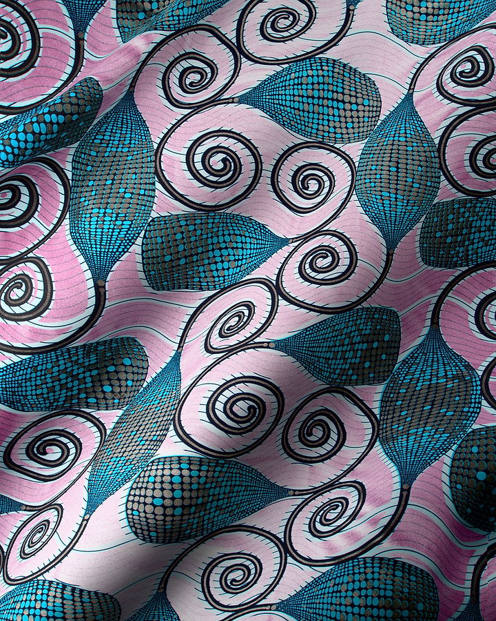 Vibrant pink teal african print wax glitterglam vla1230.046