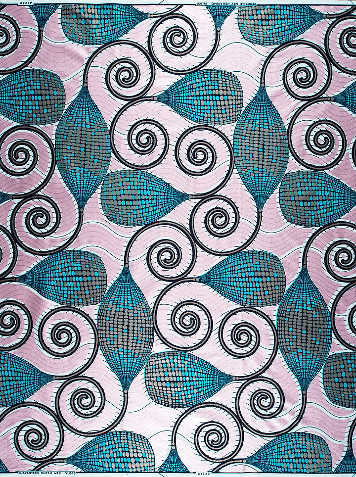 Vibrant african print fabric teal wax glitterglam vla1230.046