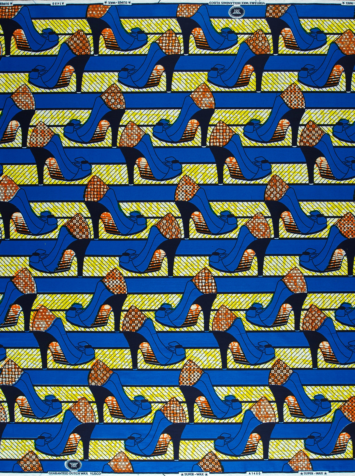 Vibrant blue high-heeled shoes gold super-wax vla1450.063