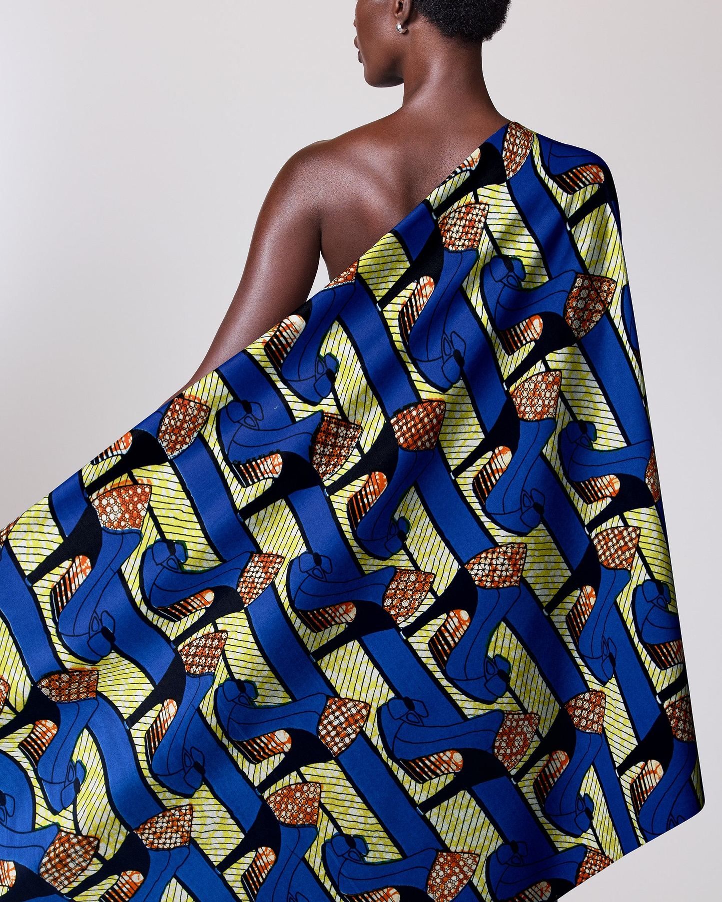 Vibrant blue yellow black patterned super-wax vla1450.063
