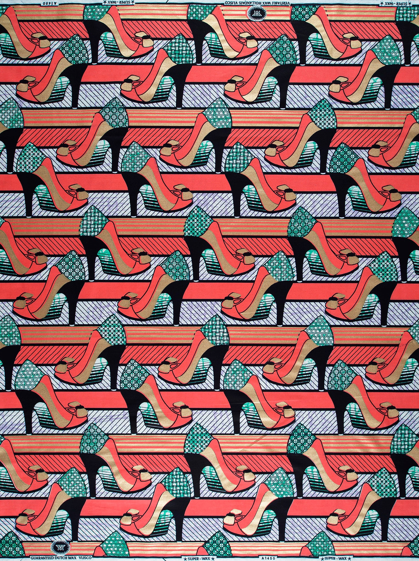 Vibrant red teal high-heeled shoes super-wax vla1450.070