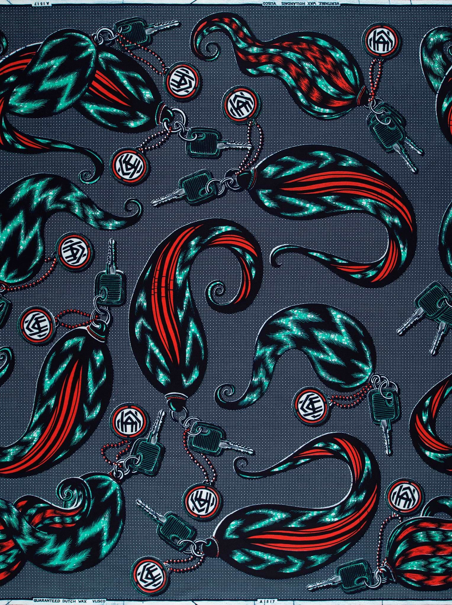 Vibrant teal red paisley-patterned fabric wax hollandais vla1517.049