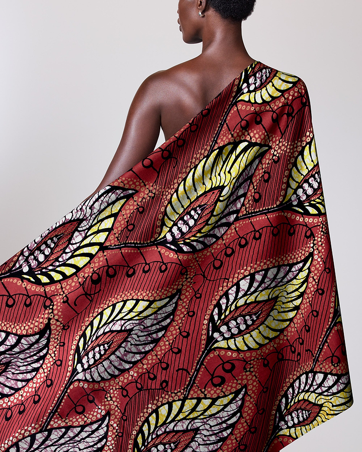 Vibrant red african print fabric super-wax vla1629.034