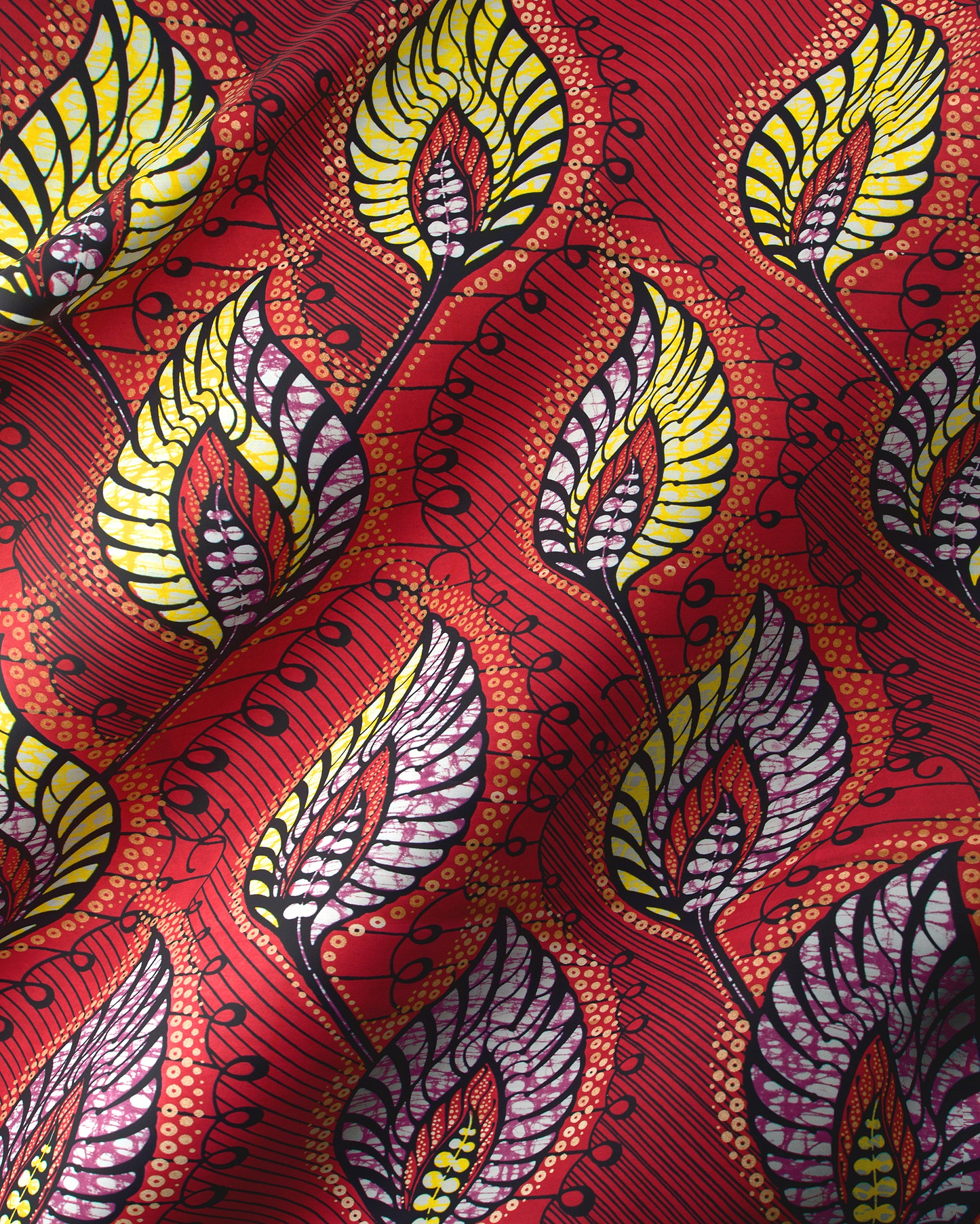 Vibrant red african print fabric super-wax vla1629.034