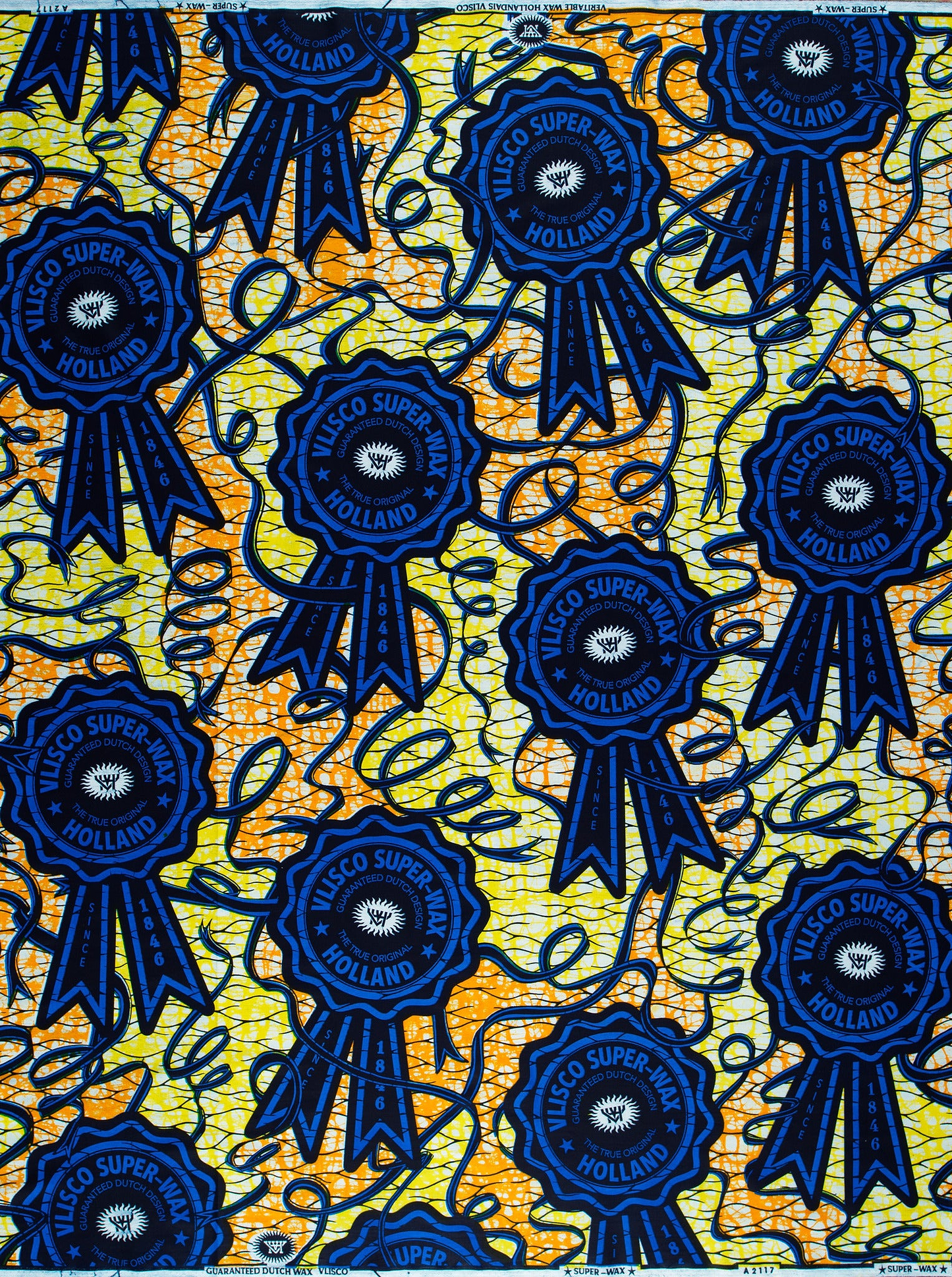 Vibrant yellow orange fabric bold super-wax vla2117.031