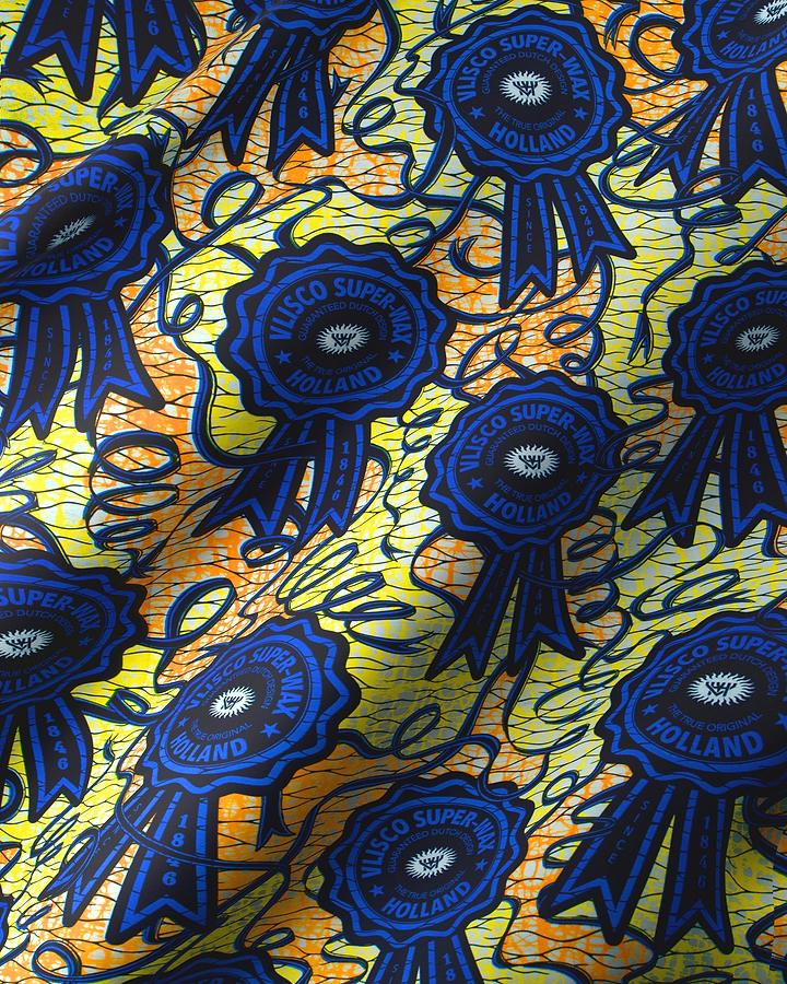Vibrant yellow orange fabric pattern super-wax vla2117.031