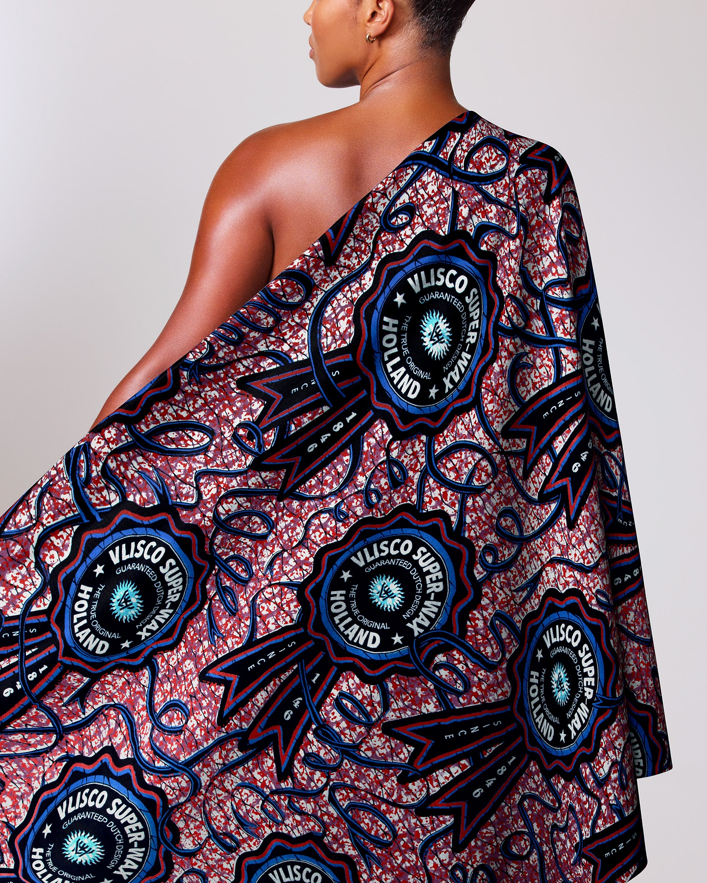 Vibrant one-shoulder wrap dress bold super-wax vla2117.050