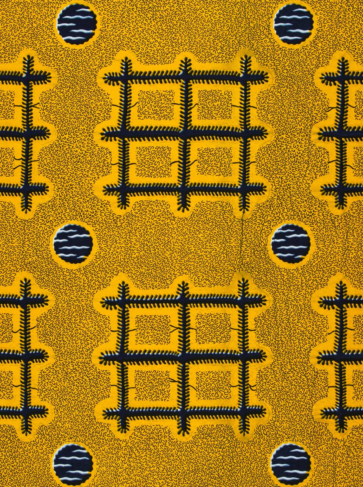 Vibrant yellow fabric bold black wax hollandais vlh1003.104