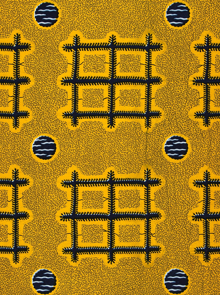 Vibrant yellow fabric bold black wax hollandais vlh1003.104