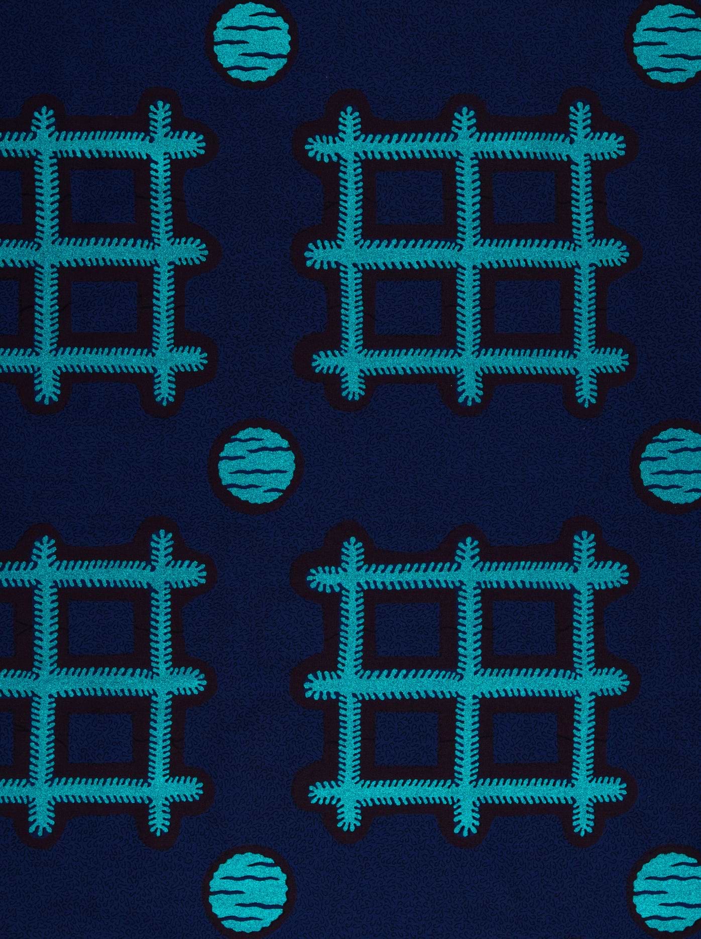 Dark blue fabric pattern teal sky wax vlh1003.143