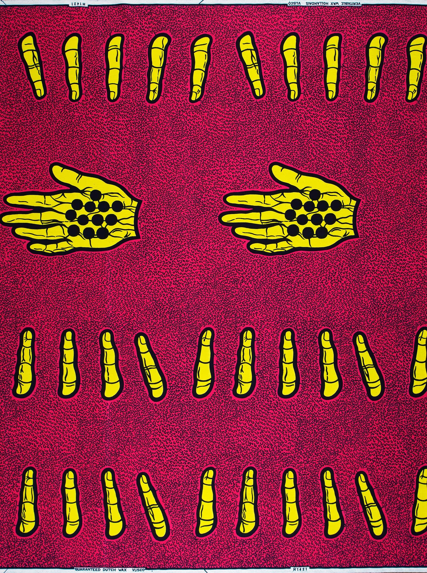 Vibrant magenta fabric bold yellow wax hollandais vlh1421.087