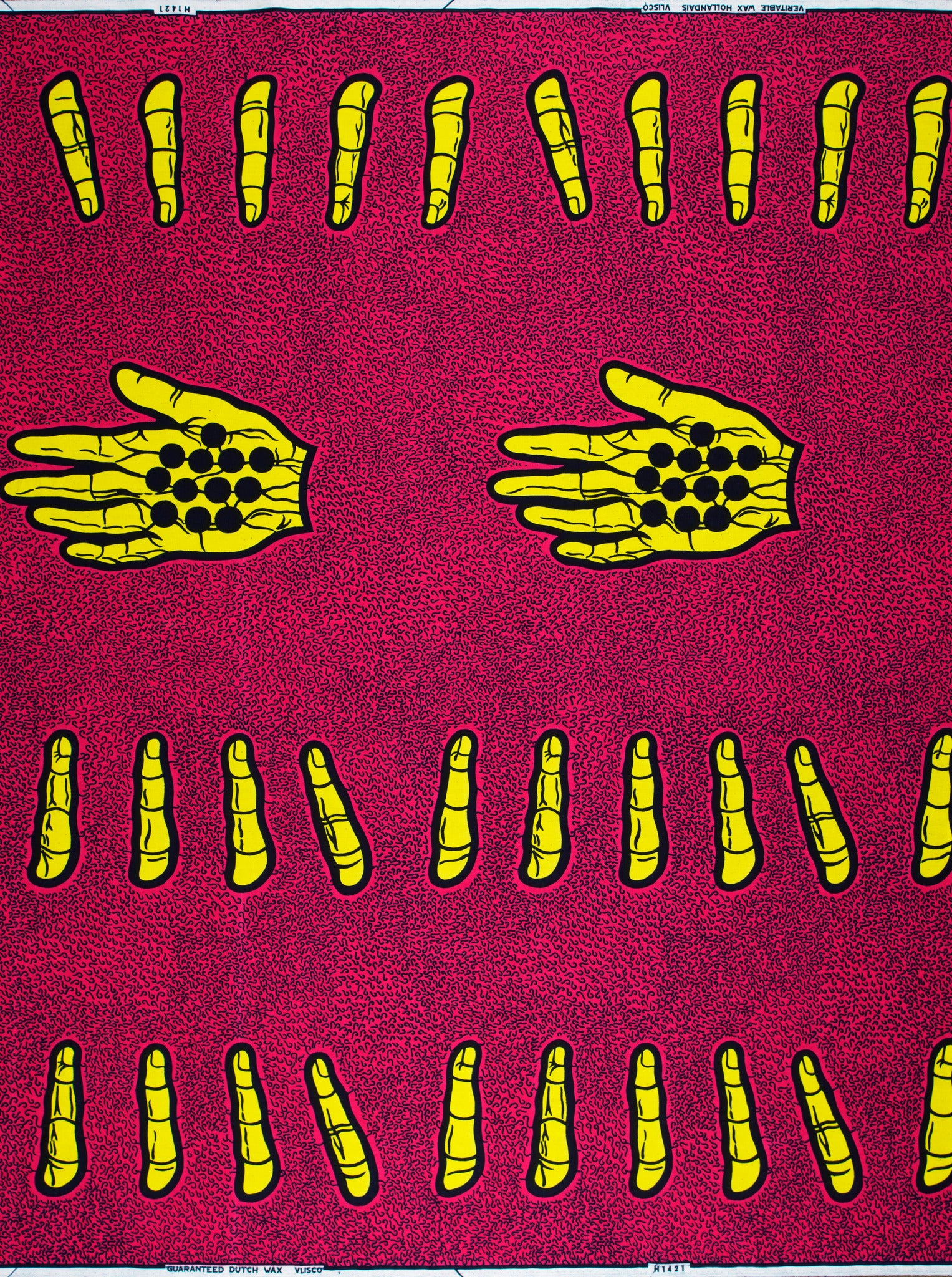 Vibrant magenta fabric bold yellow wax hollandais vlh1421.087