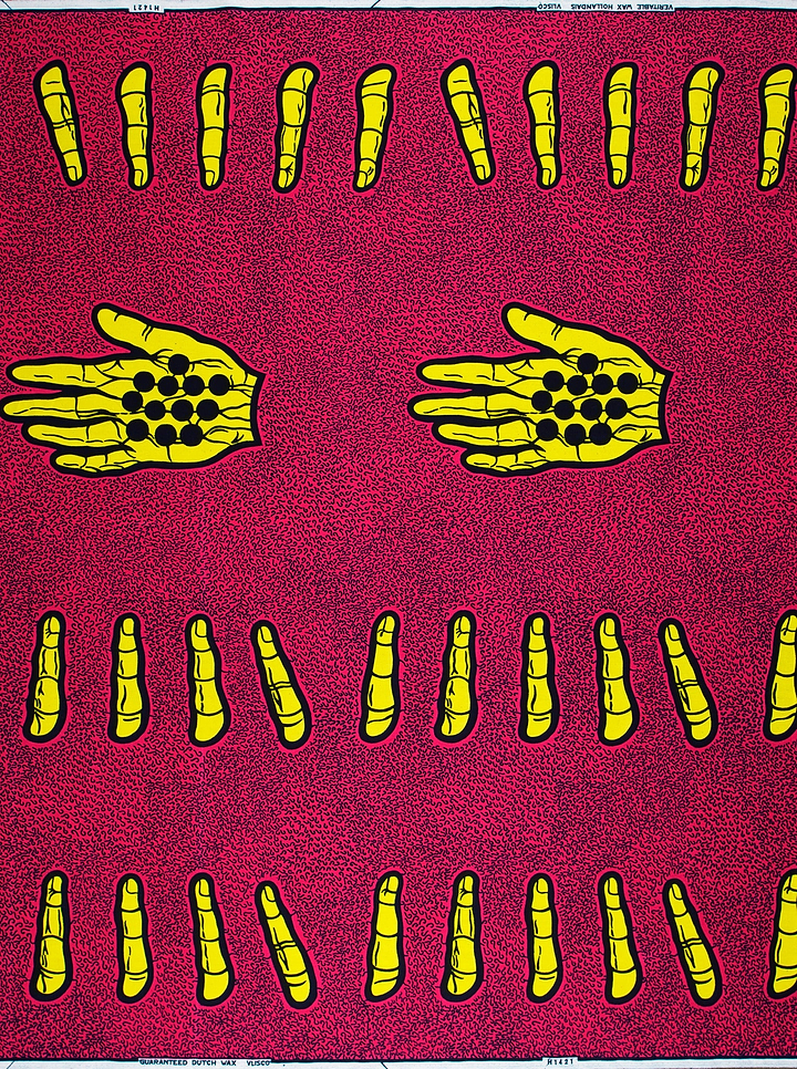 Vibrant magenta fabric bold yellow wax hollandais vlh1421.087