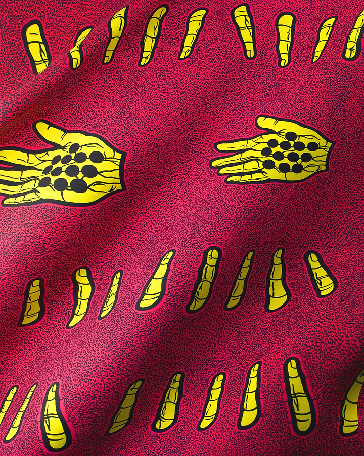 Vibrant magenta fabric bold yellow wax hollandais vlh1421.087