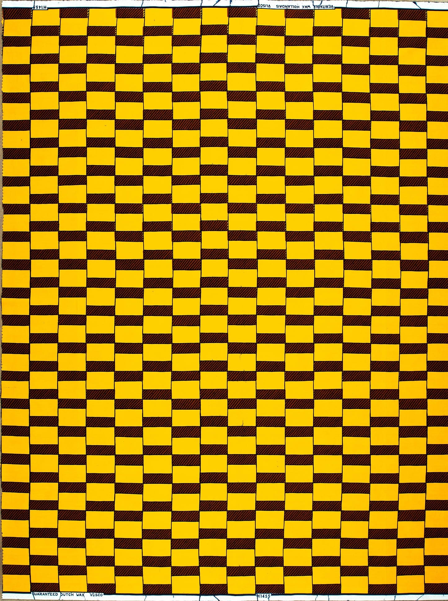 Yellow brown checkerboard pattern wax hollandais vlh1455.051