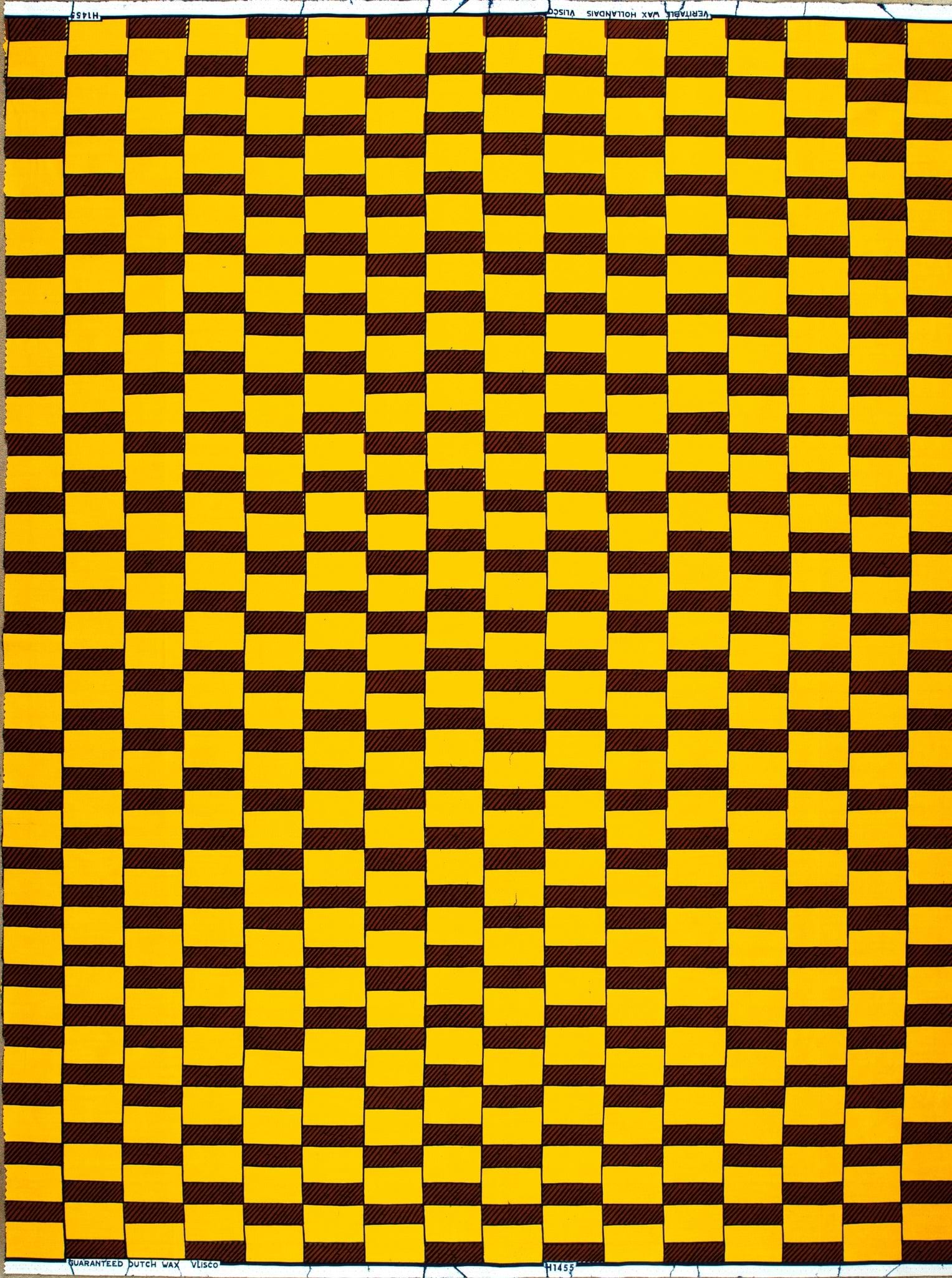 Yellow brown checkerboard pattern wax hollandais vlh1455.051