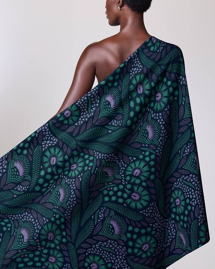 One-shoulder wrap dress deep emerald radiance vlr1361.002