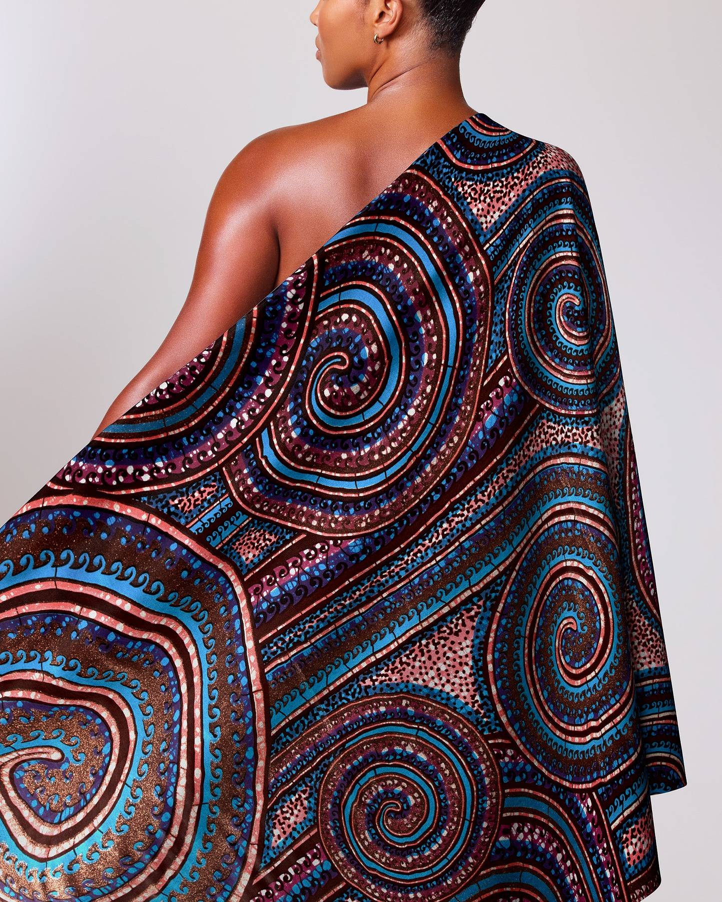 Vibrant one-shoulder wrap dress bold grand super-wax vls0388.004
