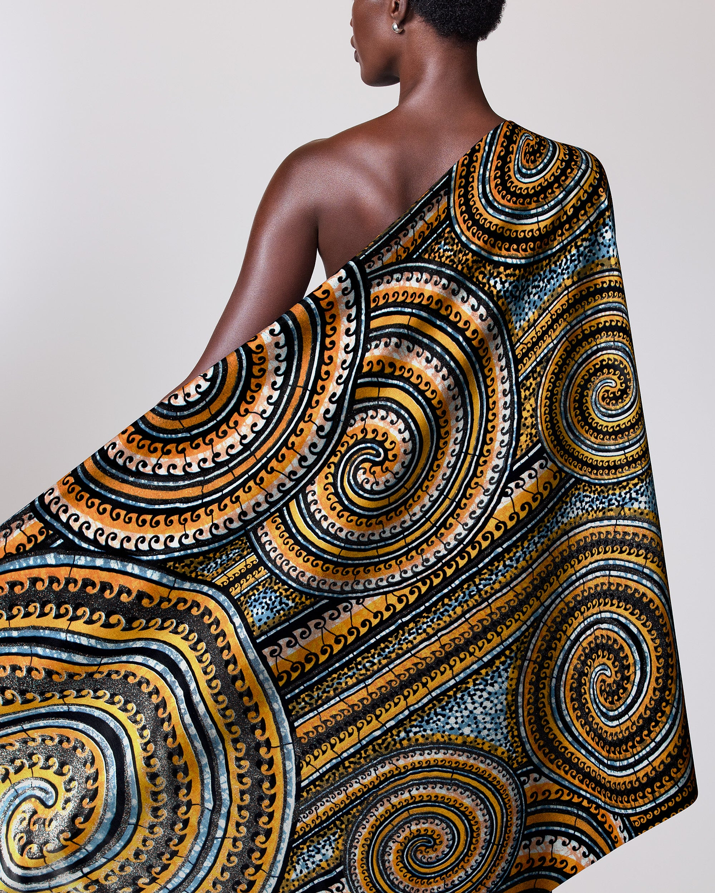 Vibrant one-shoulder wrap dress bold grand super-wax vls0388.006
