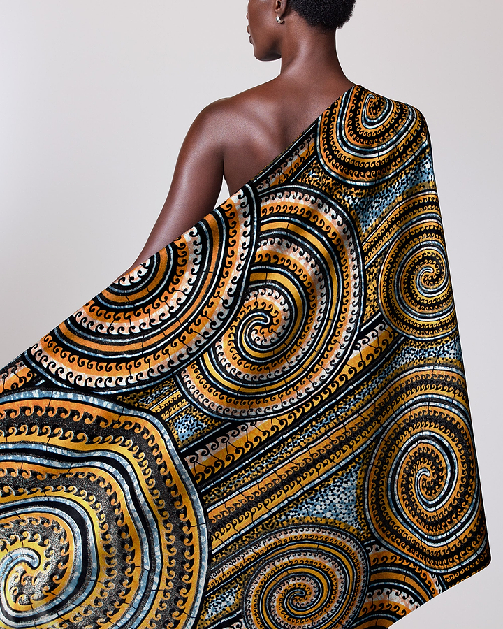 Vibrant one-shoulder wrap dress bold grand super-wax vls0388.006