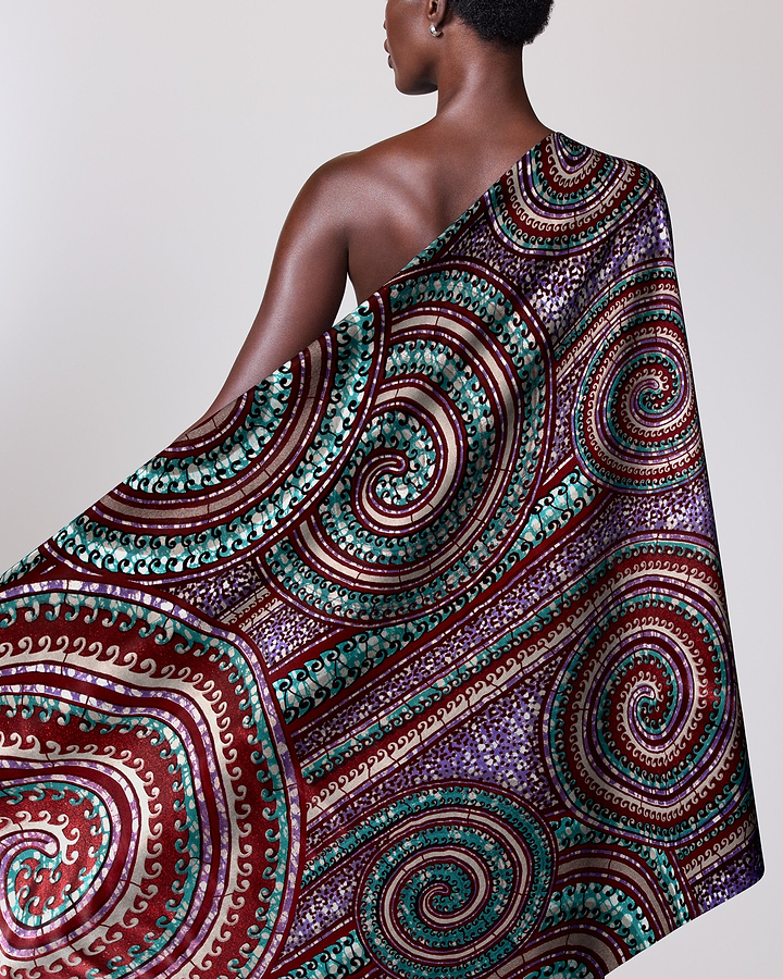 Vibrant one-shoulder wrap dress rich grand super-wax vls0388.007