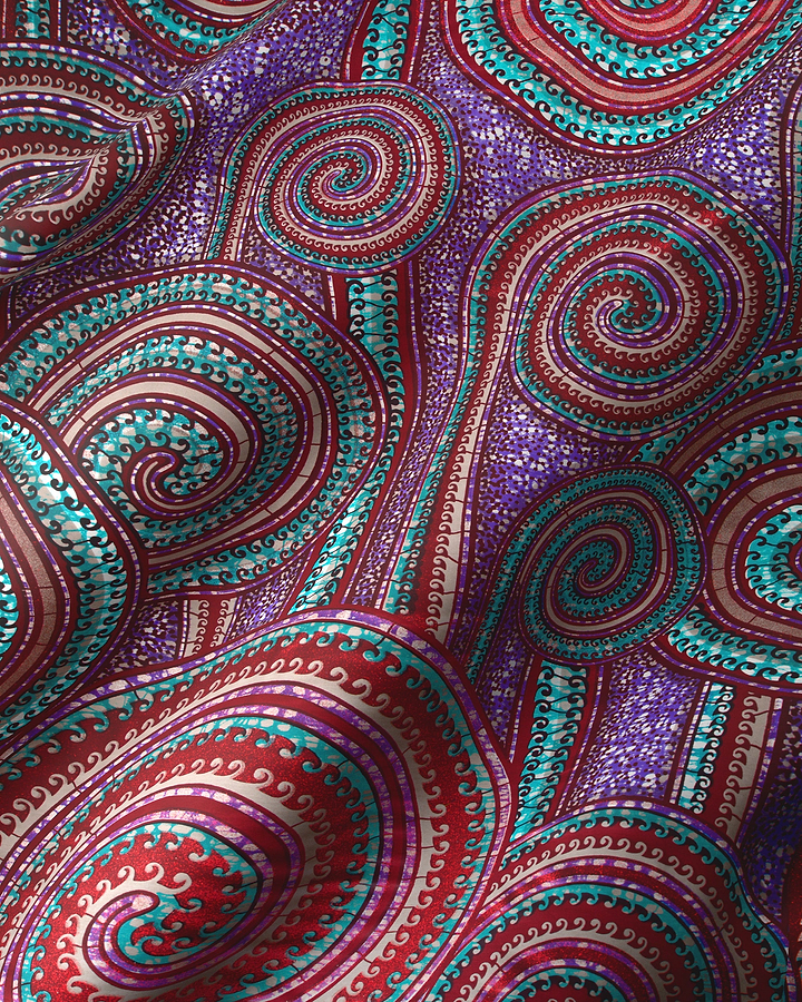 Vibrant paisley-patterned fabric rich purples grand super-wax vls0388.007