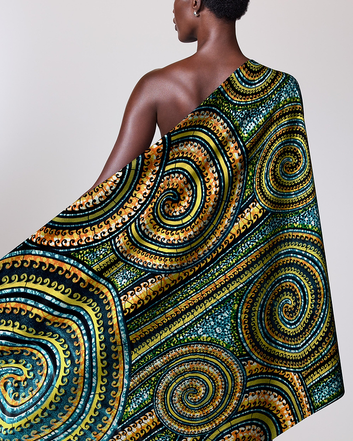 Vibrant one-shoulder wrap dress bold grand super-wax vls0388.008