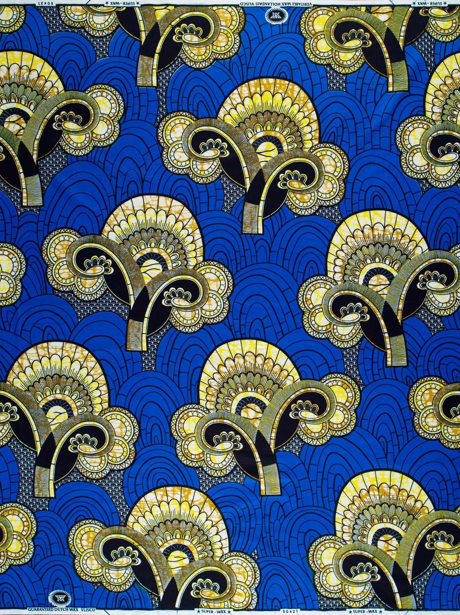 Vibrant blue african print fabric super-wax vls0421.011