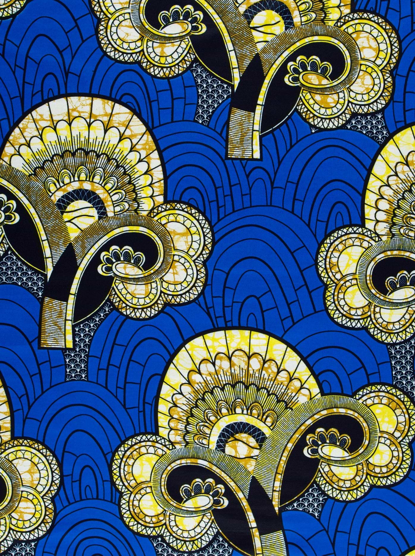 Vibrant blue african print fabric super-wax vls0421.011