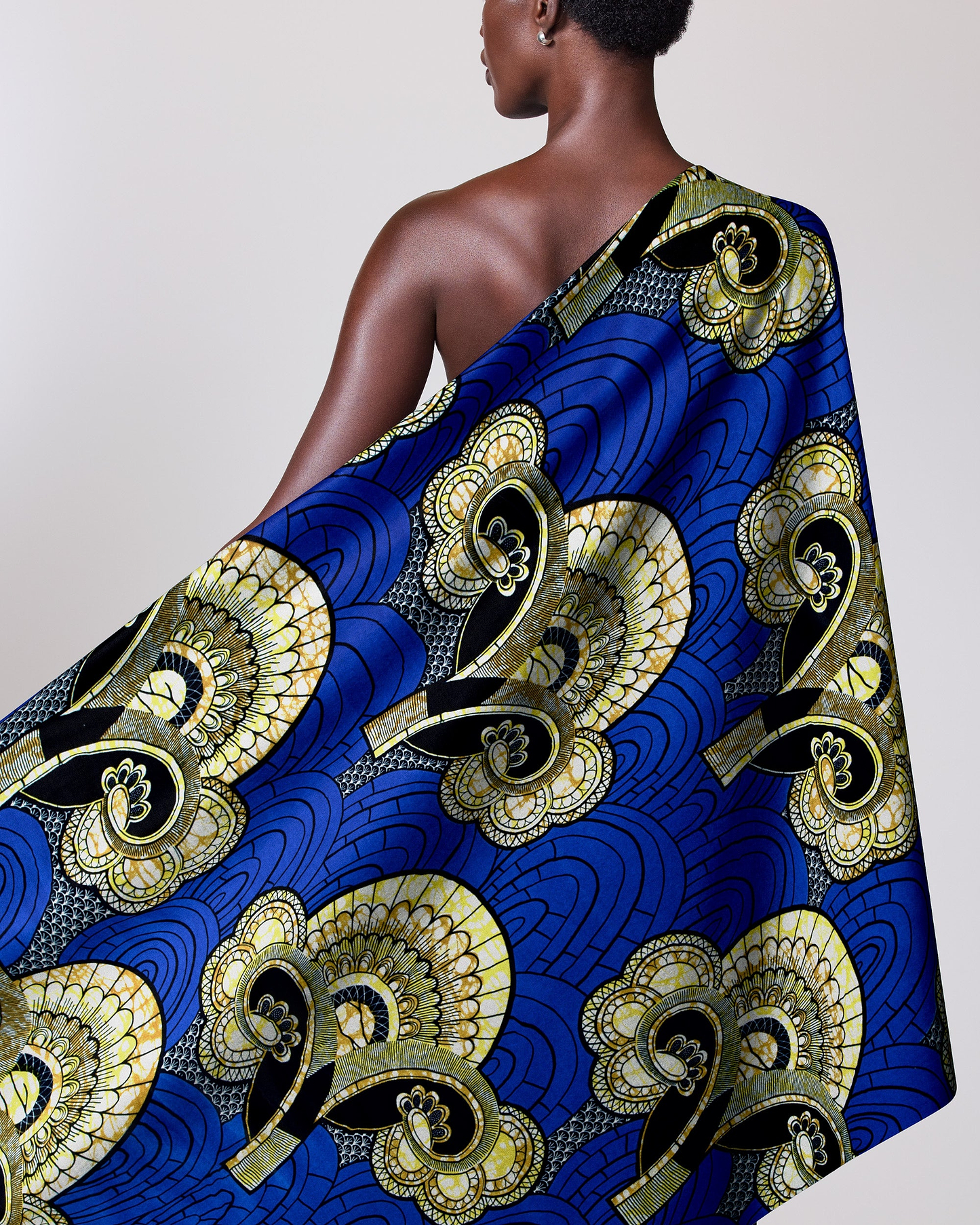 Vibrant blue african print fabric super-wax vls0421.011