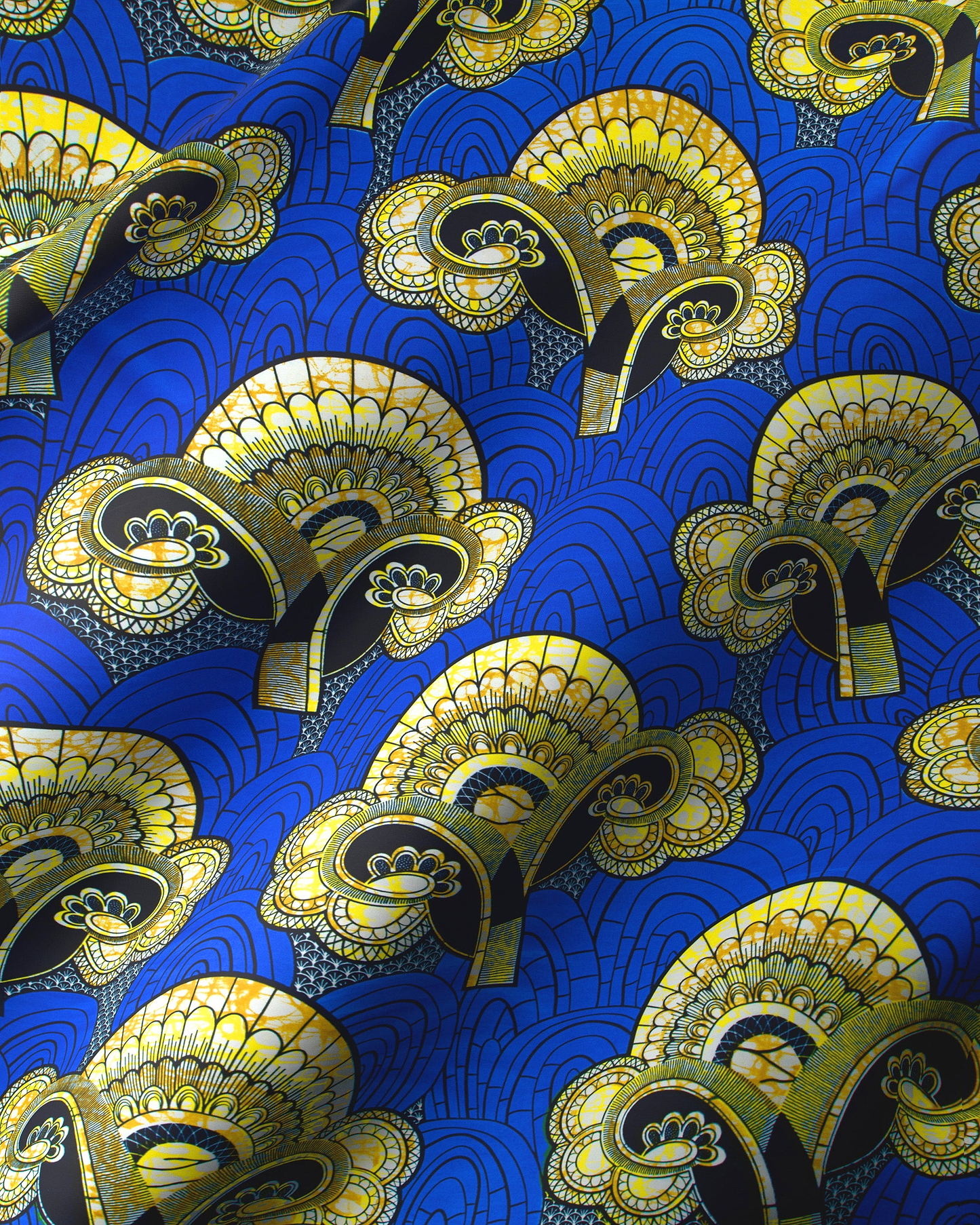 Vibrant blue african print fabric super-wax vls0421.011