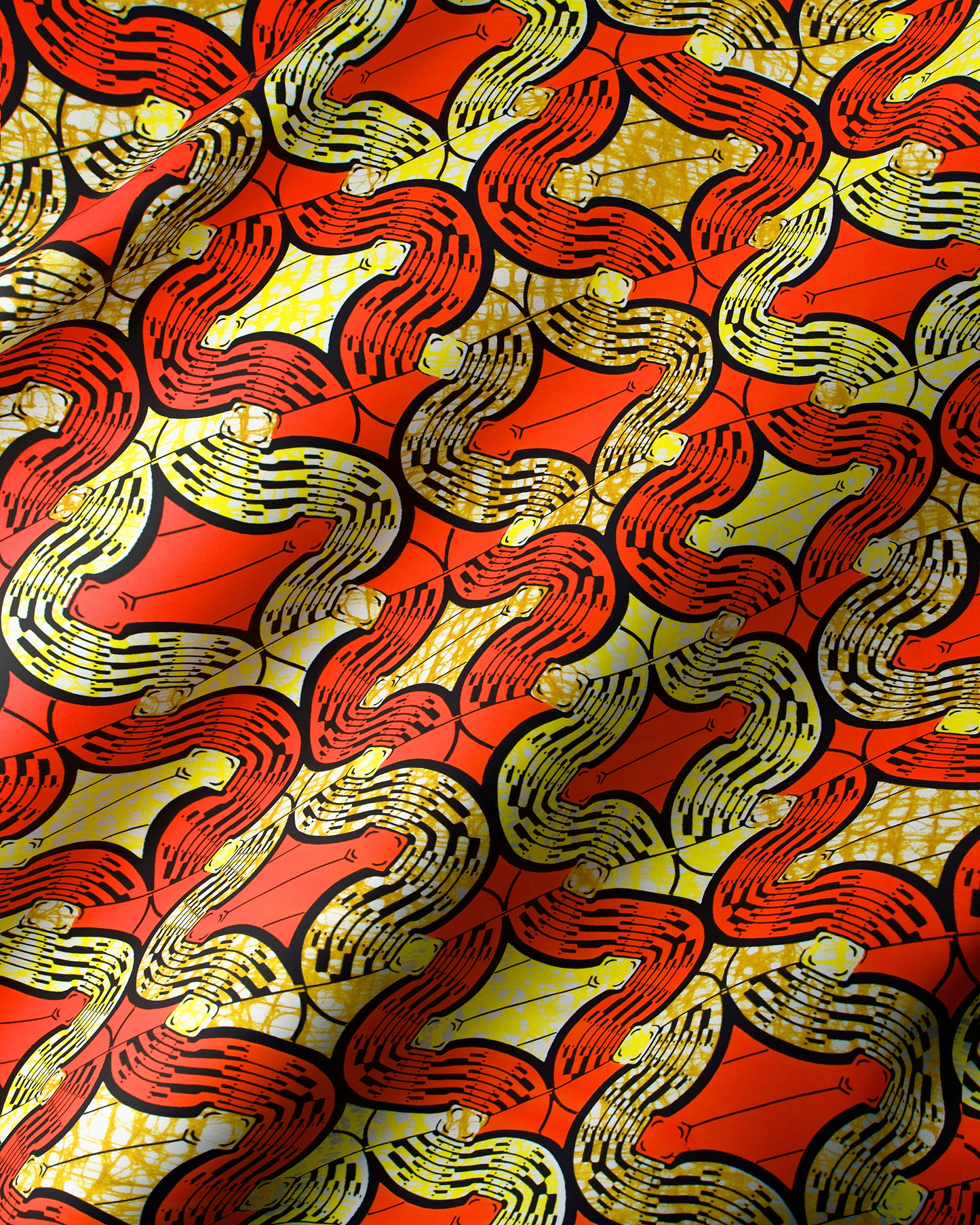 Vibrant red yellow black patterned super-wax vls0476.001