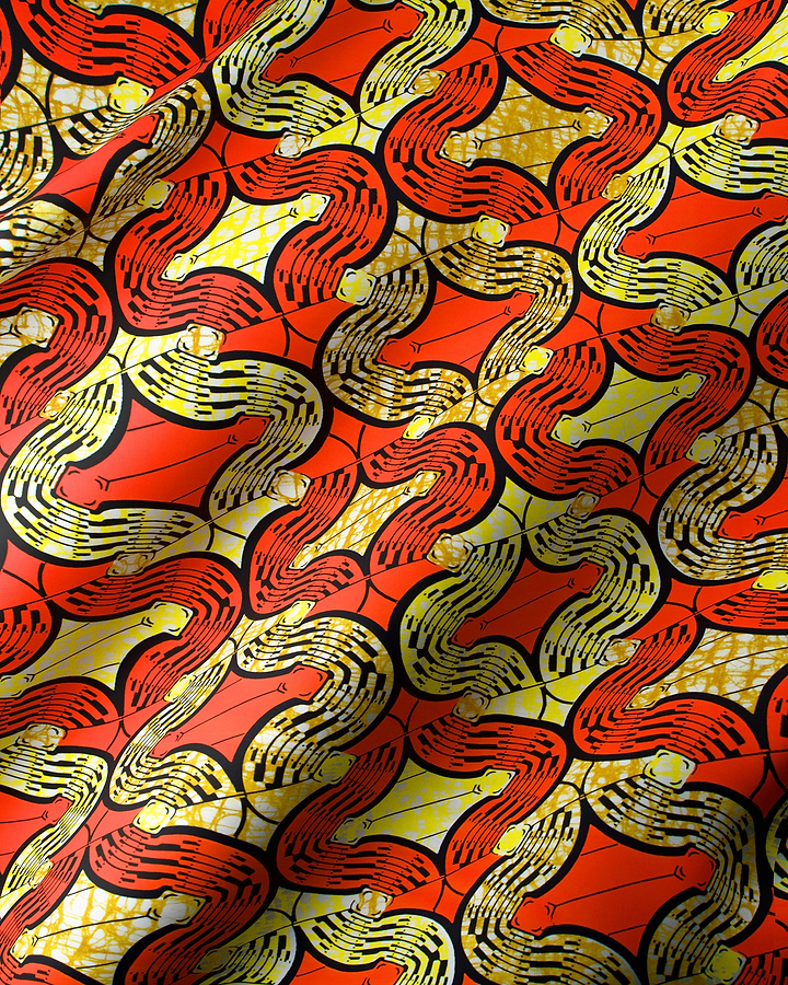 Vibrant red yellow black patterned super-wax vls0476.001