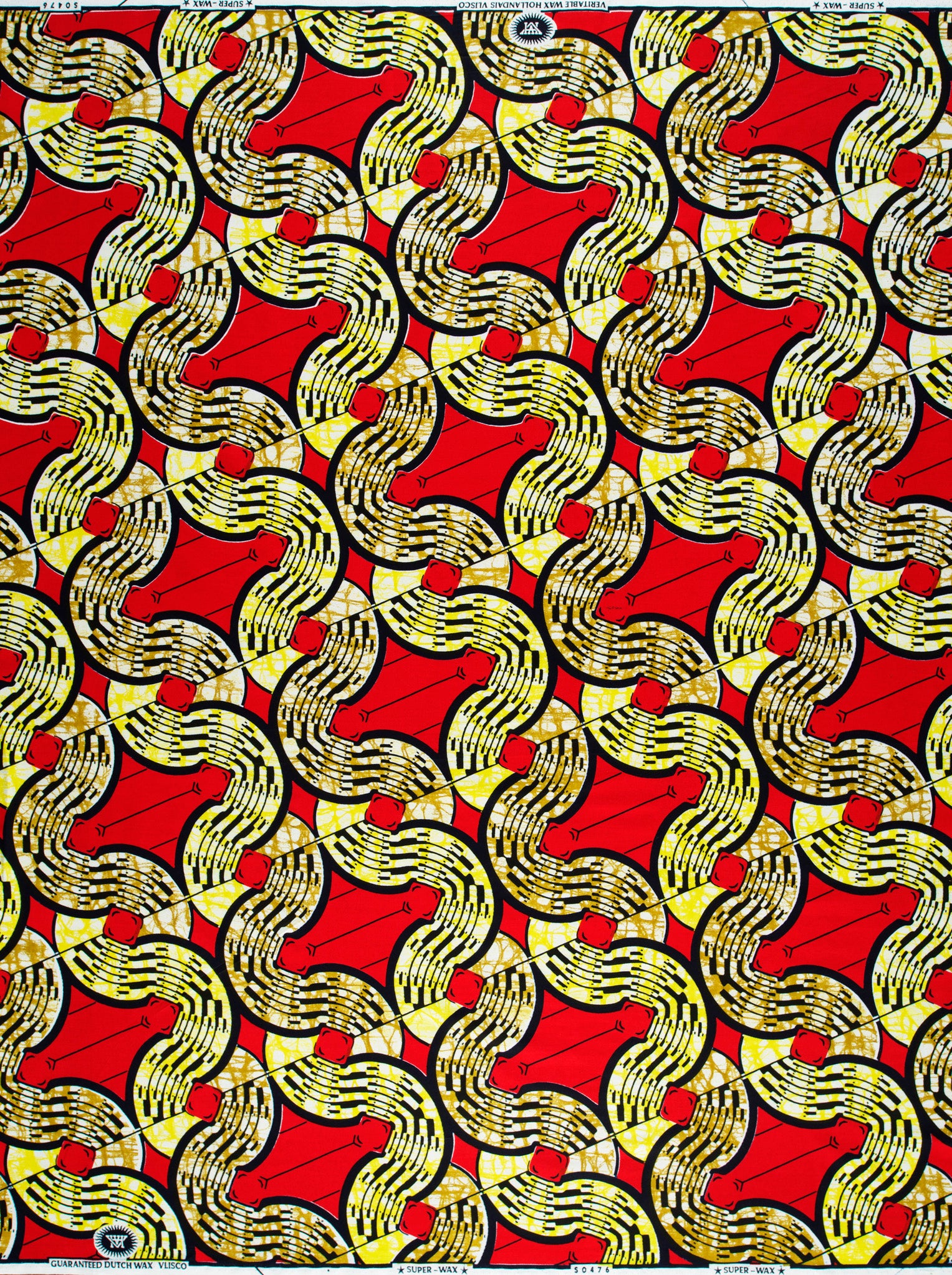 Vibrant red fabric bold geometric super-wax vls0476.002