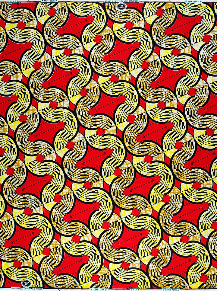 Vibrant red fabric bold geometric super-wax vls0476.002