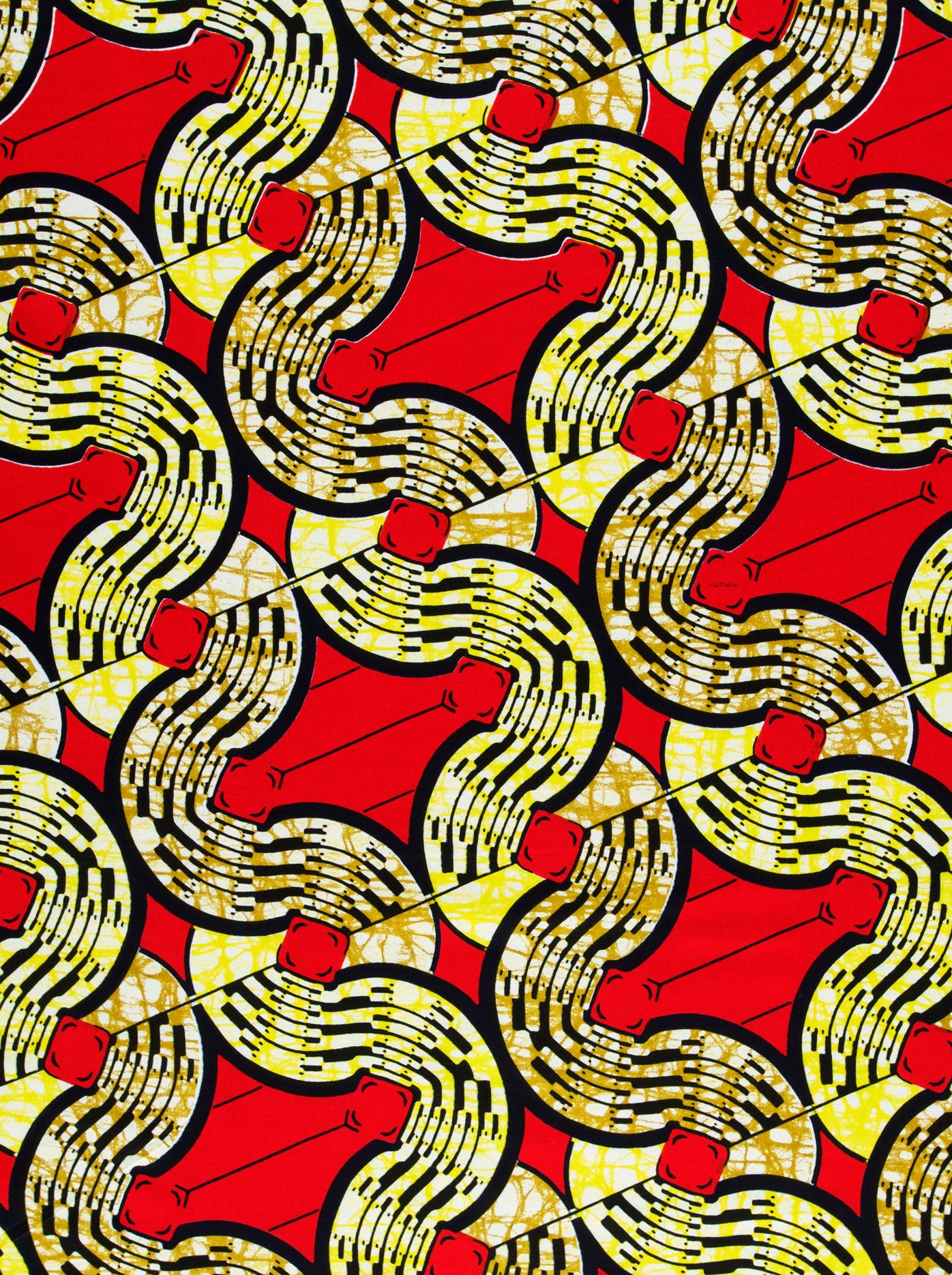 Vibrant red fabric bold yellow super-wax vls0476.002