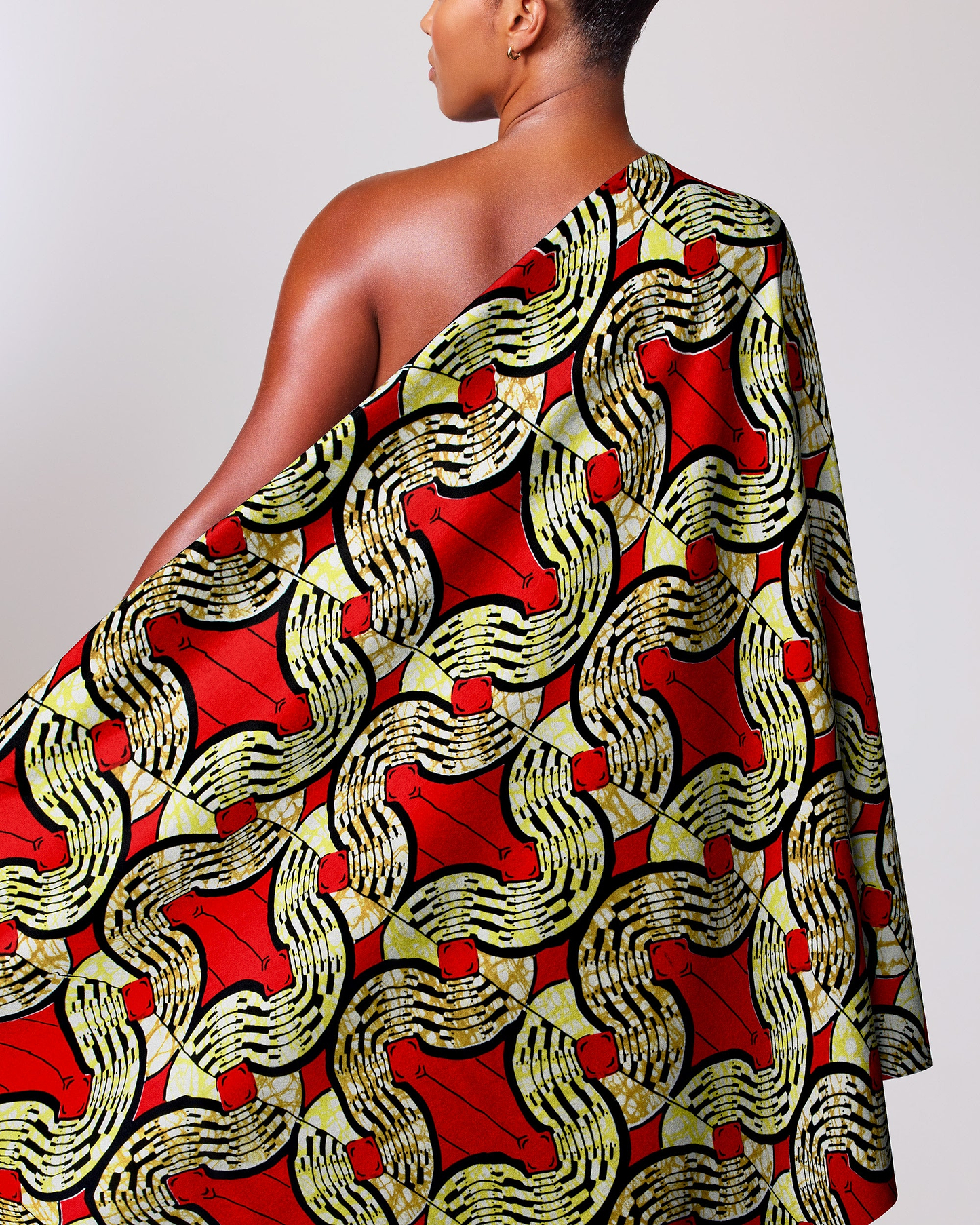 Vibrant red black cream-colored african super-wax vls0476.002