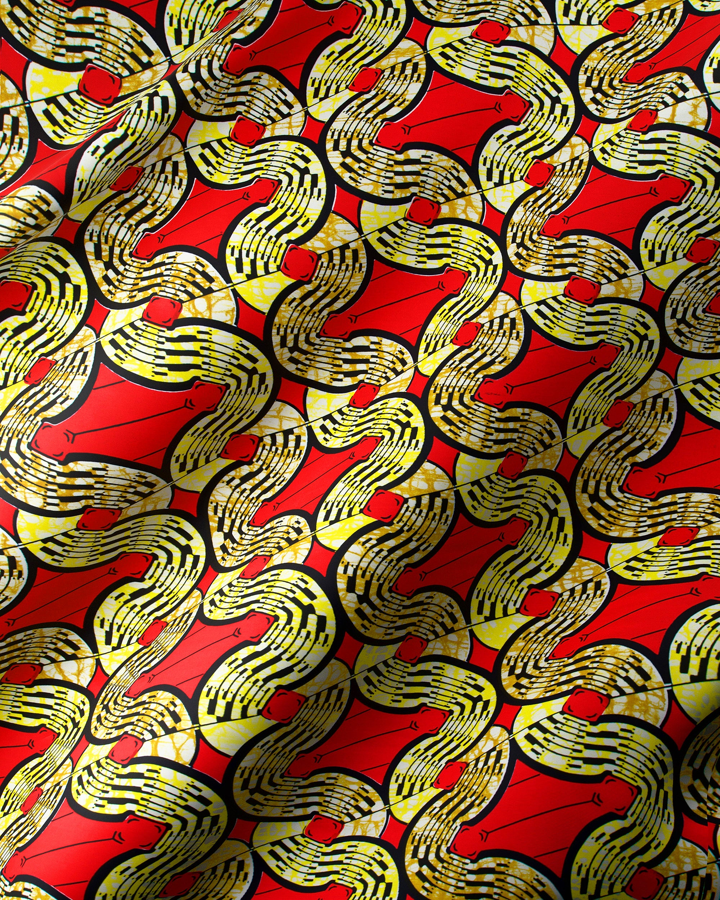 Vibrant red fabric bold pattern super-wax vls0476.002
