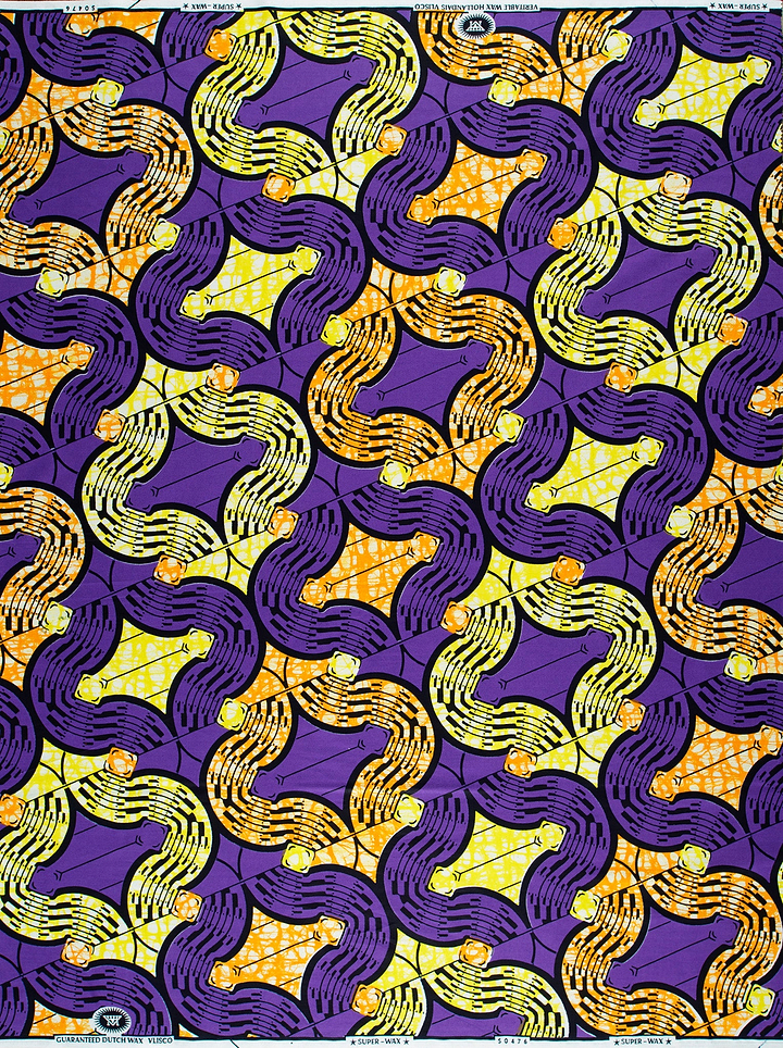 Vibrant purple yellow african print super-wax vls0476.003