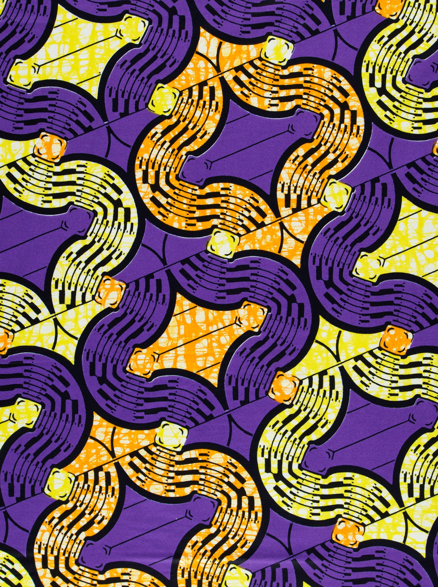 Vibrant purple yellow african print super-wax vls0476.003