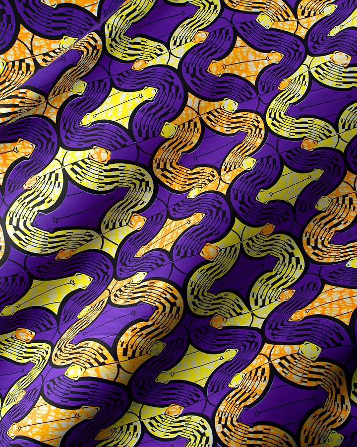 Vibrant purple yellow african print super-wax vls0476.003