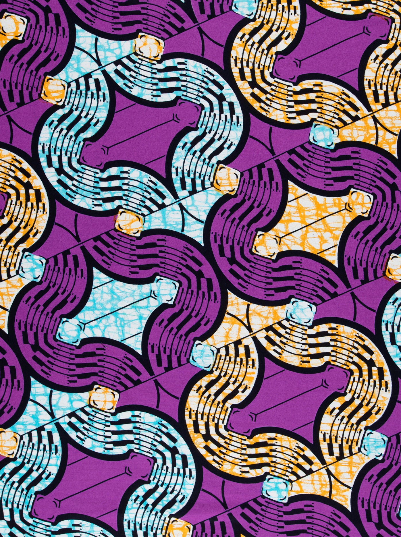 Vibrant purple yellow teal african super-wax vls0476.004