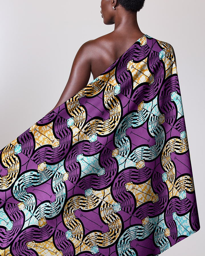 Vibrant purple gold teal patterned super-wax vls0476.004