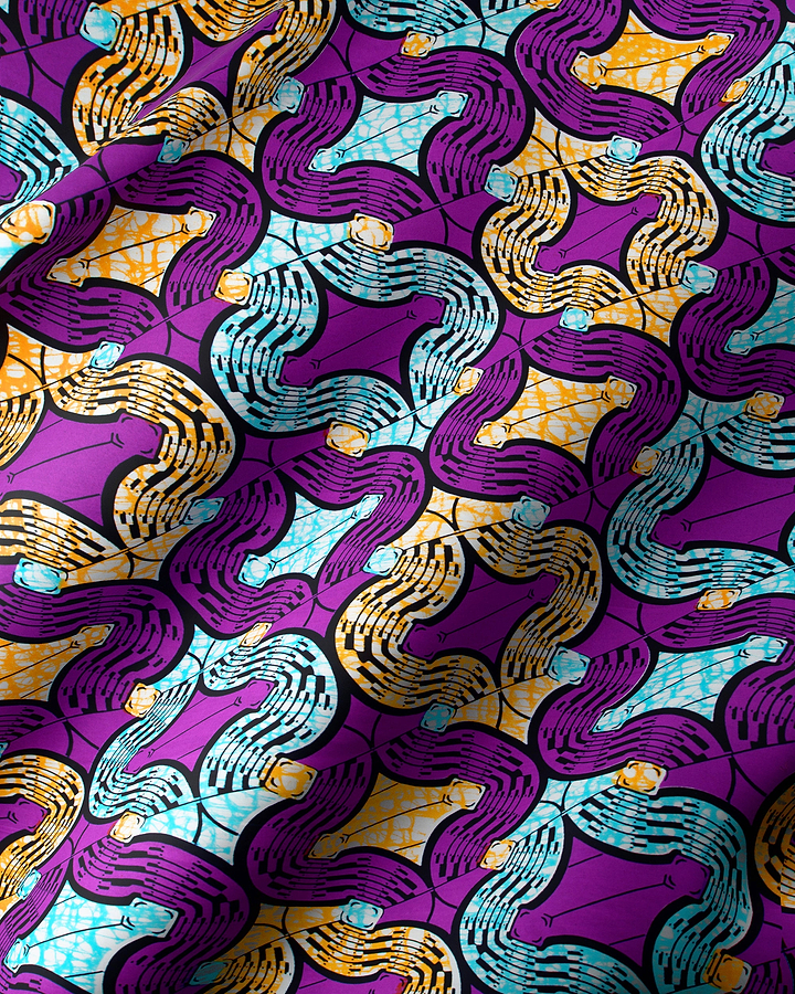 Vibrant purple yellow teal patterned super-wax vls0476.004